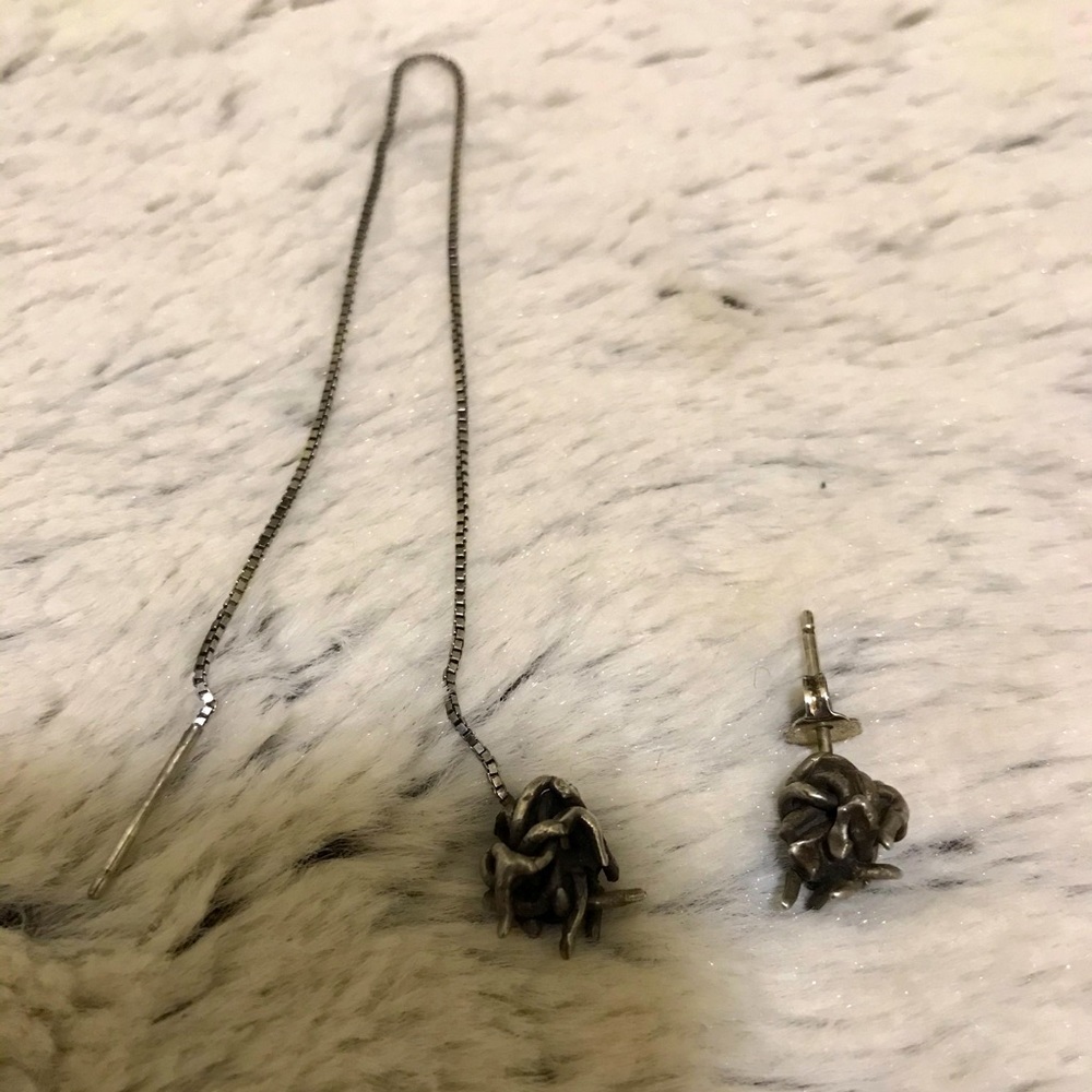 Silver unique spike design Earrings